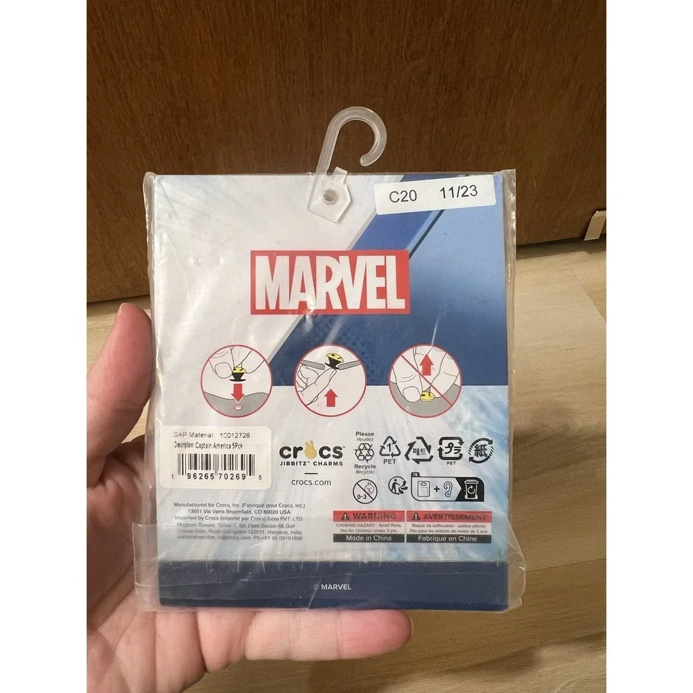 Crocs Jibbitz Uniquely You Charms Original Marvel Captain America 5 Pack